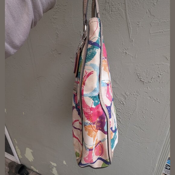 Coach, Multicolor Signature “C” Print Tote Bag, M1373-31141E , Canvas & Patent - Picture 6 of 14
